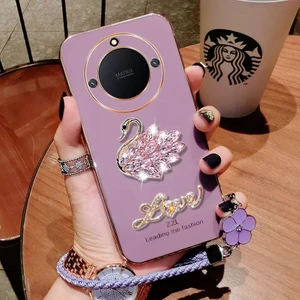 Honor X9A Dıy Kuğu Aşk Mektubu El Kayışı Cep Telefonu Kılıfları (Yurt Dışından)