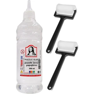 Mona Lisa  Puzzle Yapıştırıcı 500 ml 1 Adet ve Silindir Sünger Fırça 2 Adet  Pazıl Yapıştırıcısı