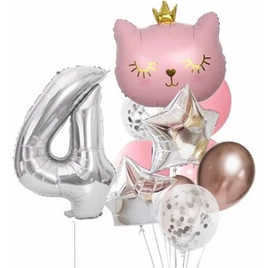 Çıtı Pıtı Store Kral Taçlı Kedi Balon Set