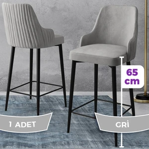 Concept Tera Serisi, Mutfak Bar Sandalyesi,  Babyface Kumaş, Siyah Metal Ayak 1 Adet Sandalye