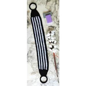 Mbmh Made By May Hand El Örmesi Siyah-Beyaz Halkalı Yumuşacık Banyo Sırt Lifi