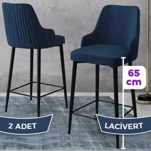 Concept Tera Serisi, Mutfak Bar Sandalyesi,  Babyface Kumaş, Siyah Metal Ayak 2 Adet Sandalye