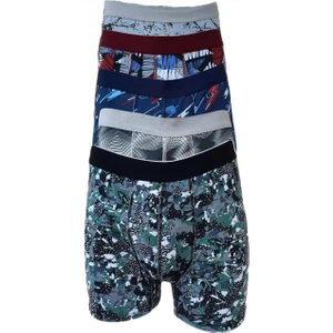 Erkek Lycralı Desenli Boxer Karışık 6 Lü Adet