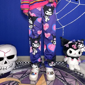Touz Moda Kuromi & Heart Collage Purple Wide Leg Tracksuit