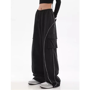 Touz Moda Cargo Pocket Lines Detail Wide Leg Tracksuit