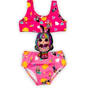 Lolli Boom Kids  Kız Çocuk Çizgi Film Karakterli Figürlü Mayokini Yeni Sezon