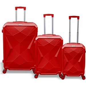 Coral High Diamond Abs Kırmızı 3'lü Valiz Seti 16620