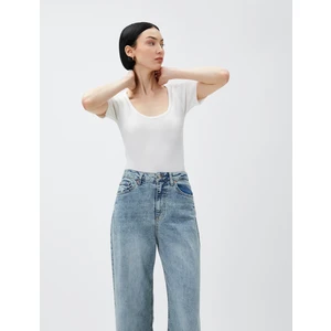 Kısa Kollu Triko Kazak U Yaka