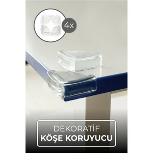 4 Adet Masa-Sehpa Köşe Koruyucu Şeffaf Silikon