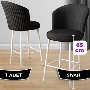 Concept Alte Serisi Mutfak  Bar Sandalyesi  Babyface Kumaş Beyaz Metal Ayak 1 Adet Sandalye