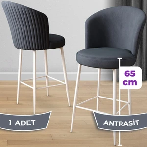 Concept Alte Serisi Mutfak  Bar Sandalyesi  Babyface Kumaş Beyaz Metal Ayak 1 Adet Sandalye