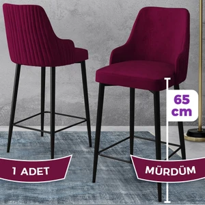 Concept Tera Serisi, Mutfak Bar Sandalyesi,  Babyface Kumaş, Siyah Metal Ayak 1 Adet Sandalye