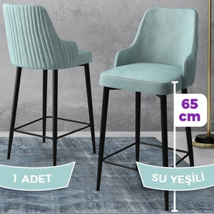Concept Tera Serisi, Mutfak Bar Sandalyesi,  Babyface Kumaş, Siyah Metal Ayak 1 Adet Sandalye