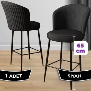 Concept Alte Serisi Mutfak  Bar Sandalyesi  Babyface Kumaş Siyah Metal Ayak 1 Adet Sandalye