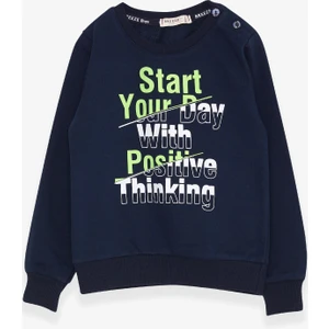 Erkek Çocuk Sweatshirt Yazı Baskılı 2-6 Yaş, Lacivert