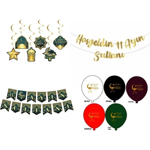 Masalsı Concept 26 Parça Ramazan Süsleri,ramazan Dekoru,ramazan  Duvar,tavan Sarkıtları Balon. Açıklamada Mevcuttur