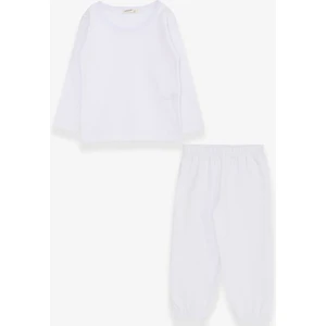 Erkek Bebek Pijama Takımı Basic 9 Ay-3 Yaş, Beyaz