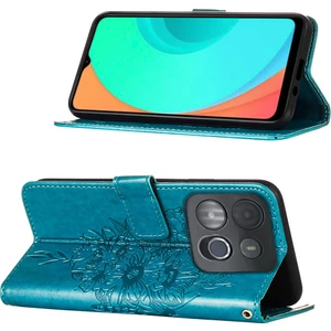 Smart 7 Için Kelebek Pu Deri Çevirmeli Cüzdan Stand Telefon Kılıfı - Mavi (Yurt Dışından)