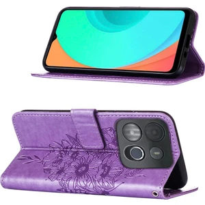 Smart 7 Için Kelebek Pu Deri Çevirmeli Cüzdan Stand Telefon Kılıfı - Açık Mor (Yurt Dışından)