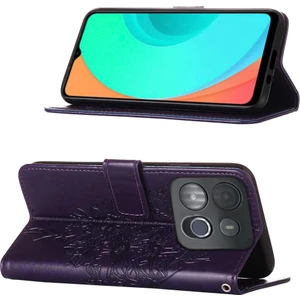 Smart 7 Için Kelebek Pu Deri Çevirmeli Cüzdan Stand Telefon Kılıfı - Mor (Yurt Dışından)