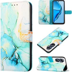 Hot 20 4g Için Mermer Desenli Pu Deri Cüzdan Telefon Kılıfı - Yeşil (Yurt Dışından)