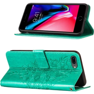 iPhone 8 Plus/ 7 Plus/ 6s Plus/ 6 Plus Için Kelebek Pu Deri Çevirmeli Cüzdan Stand Telefon Kılıfı - Yeşil (Yurt Dışından)