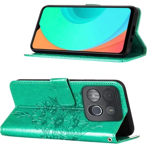 Smart 7 Için Kelebek Pu Deri Çevirmeli Cüzdan Stand Telefon Kılıfı - Yeşil (Yurt Dışından)