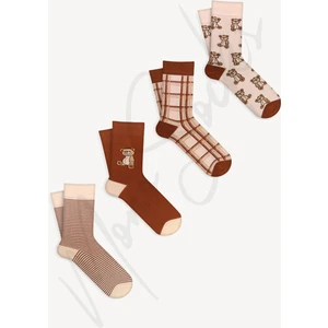 Mono Socks 4'lü Teddy Bear Tembel Ayıcıklı Çorap