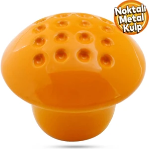 Noktalı Mantar Düğme Kulp Çekmece Bebek Çocuk Genç Odası Dolap Kapak Kulpu Kulbu Turuncu Metal Kulp
