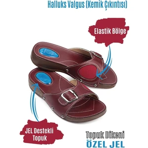 Style Comfort Tabanlı Topuk Dikeni ve Halluks (Kemik Çıkıntısı) Terliği Bordo10