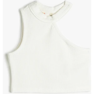 Crop Üst Tek Omuz Kolsuz Fitilli