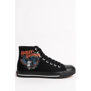 Harley Davidson Kadın Siyah Keten Spor Ayakkabı