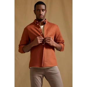 Slim Fit Polo Yaka Uzun Kollu Pamuklu Gömlek T2066AZ22SP