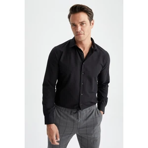 Slim Fit Polo Yaka Poplin Uzun Kollu Gömlek R4340AZ22SP