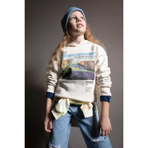 Kız Çocuk Kapüşonlu İçi Yumuşak Tüylü Sweatshirt Y9626A622WN