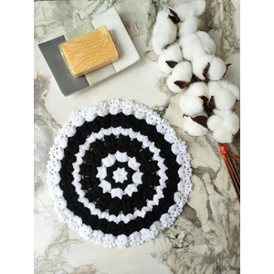 MadeByMayHand El Örmesi Siyah-Beyaz Yuvarlak Yumuşacık Banyo Lifi