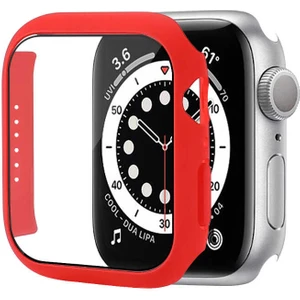 Case 4U Apple Watch Seri 1/2/3/4/5/6/7/8/SE/Ultra 38mm 40mm 41mm 42mm 44mm 45mm 49mm Kasa ve Ekran Koruyucu 360 Koruma Gard 01 Kırmızı
