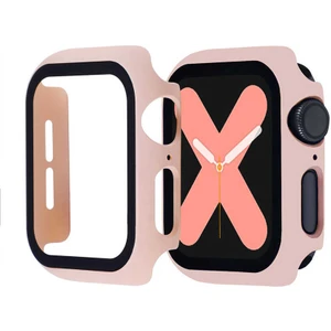 Case 4U Apple Watch Seri 1/2/3/4/5/6/7/8/SE/Ultra 38mm 40mm 41mm 42mm 44mm 45mm 49mm Kasa ve Ekran Koruyucu 360 Koruma Gard 01 Açık Pembe