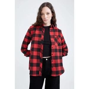 Regular Fit Gömlek Yaka Kareli Uzun Kollu Gömlek V3003AZ22AU
