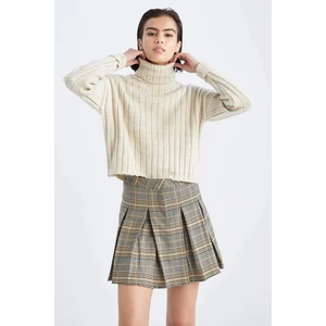 Balıkçı Yaka Oversize Fit Ekstra Yumuşak Crop Kazak L0986AZ22WN