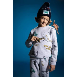 Erkek Çocuk Bisiklet Yaka Desenli Sweatshirt V9792A622WN