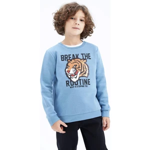 Erkek Çocuk Bisiklet Yaka Payetli Sweatshirt Y9297A622WN