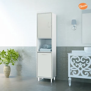 Modilayn Mutfak Dolabı Tek Kapaklı Raflı Kirli Camasır Dolabı Banyo Dolabi Çok Amaçlı Dolap