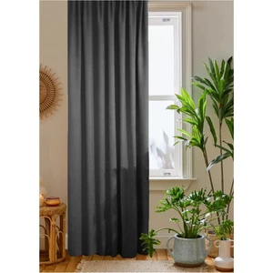 Home Color Home Antrasit Gri Petek Kadife Dokulu Fon Perde Düz Dikişli Ekstrafor Büzgü
