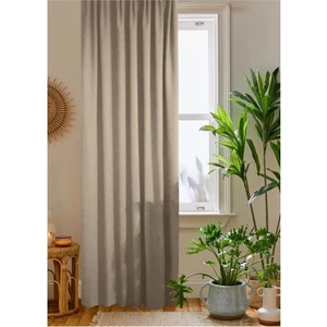 Home Color Home Bej Petek Kadife Dokulu Fon Perde Düz Dikişli Ekstrafor Büzgü