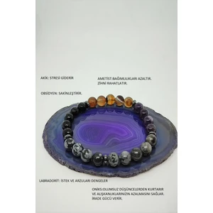 Bade Accessories Sigarayı Bırakmaya Yardımcı Doğaltaş Bileklik (Ametist, Akik, Obsidyen, Oniks, Labradorit)