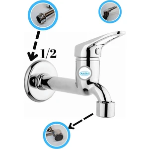 Su Armatürleri Aç Kapa Perletörlü Uzun Musluk Tuvalet Bahçe Çeşme Balkon Lavabo Wc Musluğu 1. Kalite Pirinç