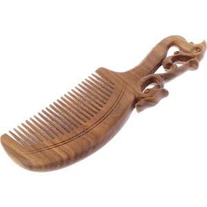 Sandal Ahşap Ahşap Saç Tarak Seyahat Cep Tarağı Güzel Oyma Sap 7 " (Yurt Dışından)