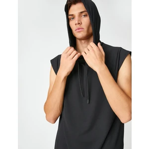 Basic Spor Tişört Kapşonlu Kolsuz