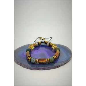 Bade Accessories Kaplangözü, Kan Taşı, Sitrin ,akik, Hematit Doğaltaş Bileklik